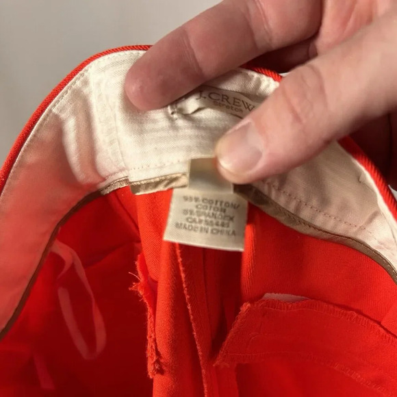 J. Crew Pants Women's 4 Red Stretch Minnie Side Zip Hook Eye Cotton Dry Clean - Picture 11 of 11